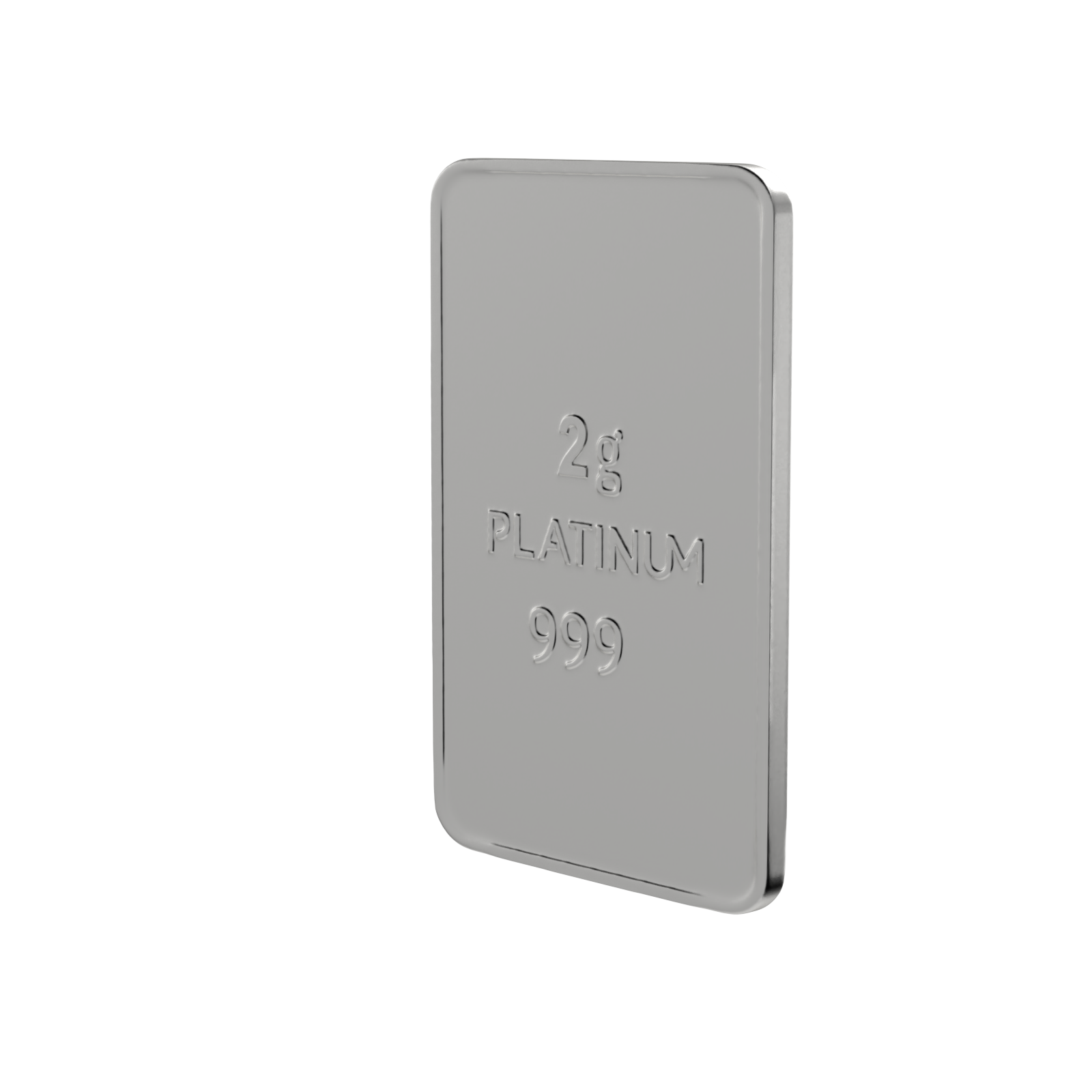 2 Gram Platinum Bar of 999 Fineness